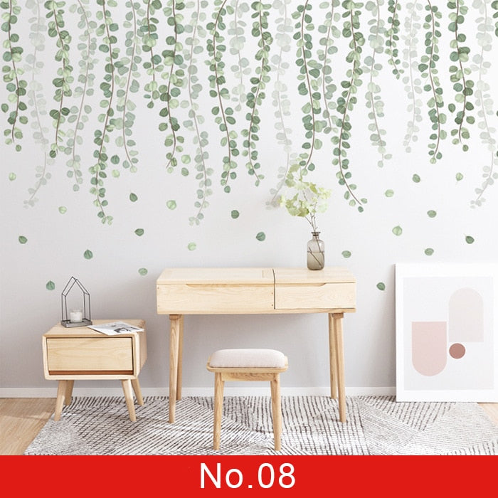 Nordic Green Leafs Wall Sticker