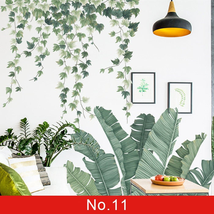 Nordic Green Leafs Wall Sticker