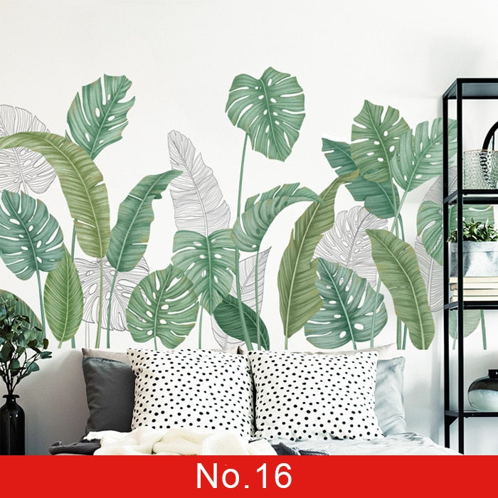 Nordic Green Leafs Wall Sticker