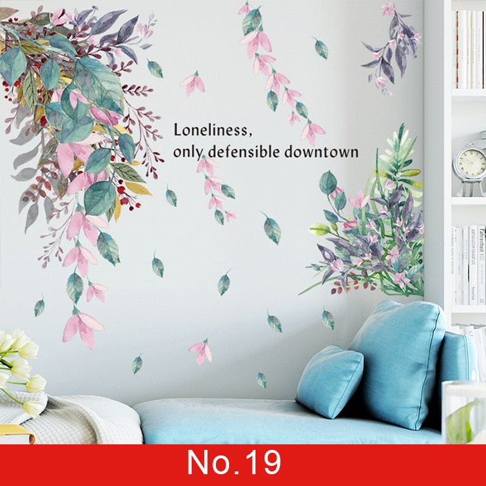 Nordic Green Leafs Wall Sticker