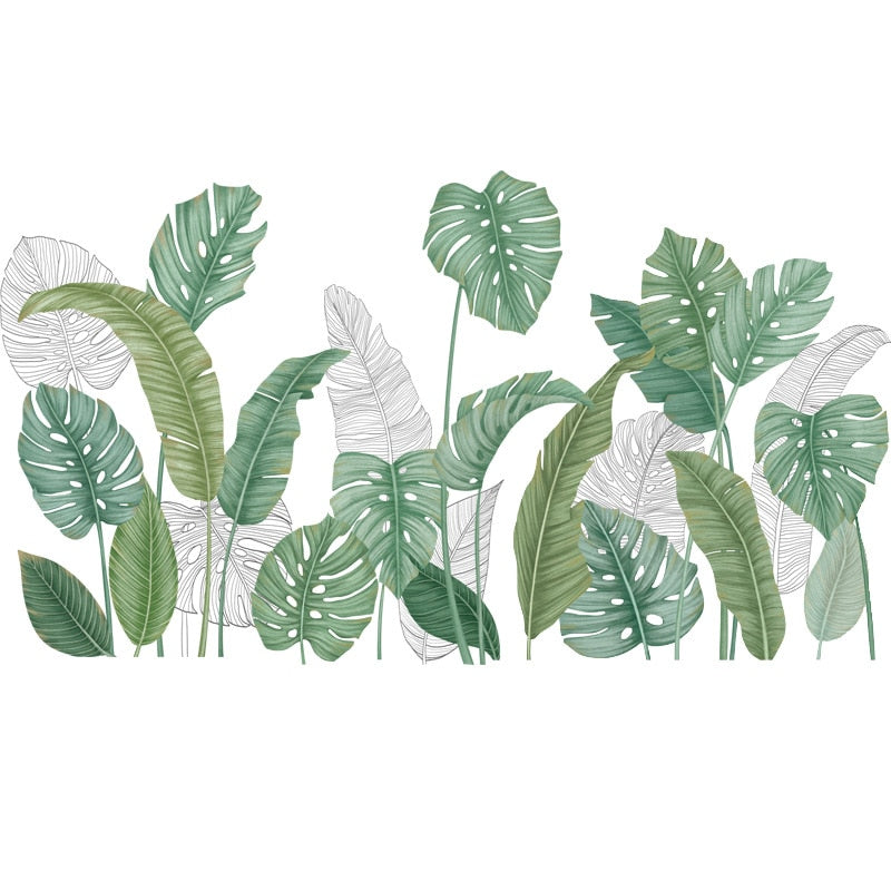 Nordic Green Leafs Wall Sticker