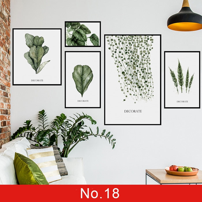 Nordic Green Leafs Wall Sticker