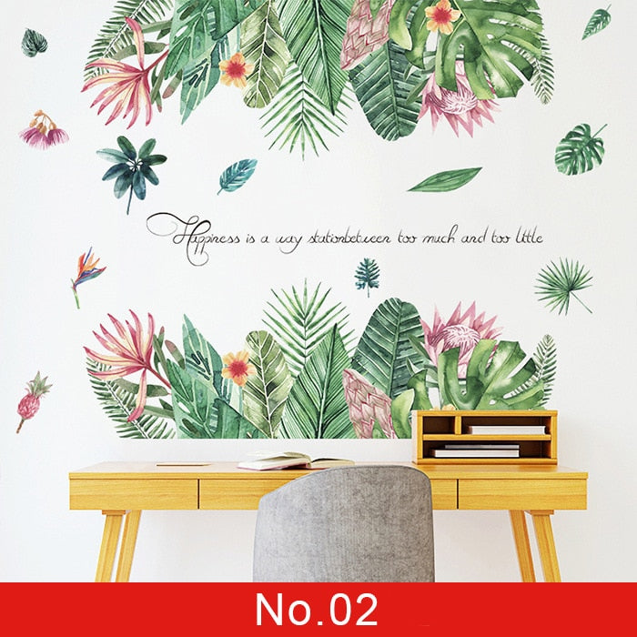 Nordic Green Leafs Wall Sticker