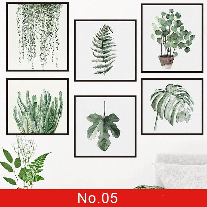 Nordic Green Leafs Wall Sticker