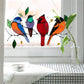 Colored Window Birds