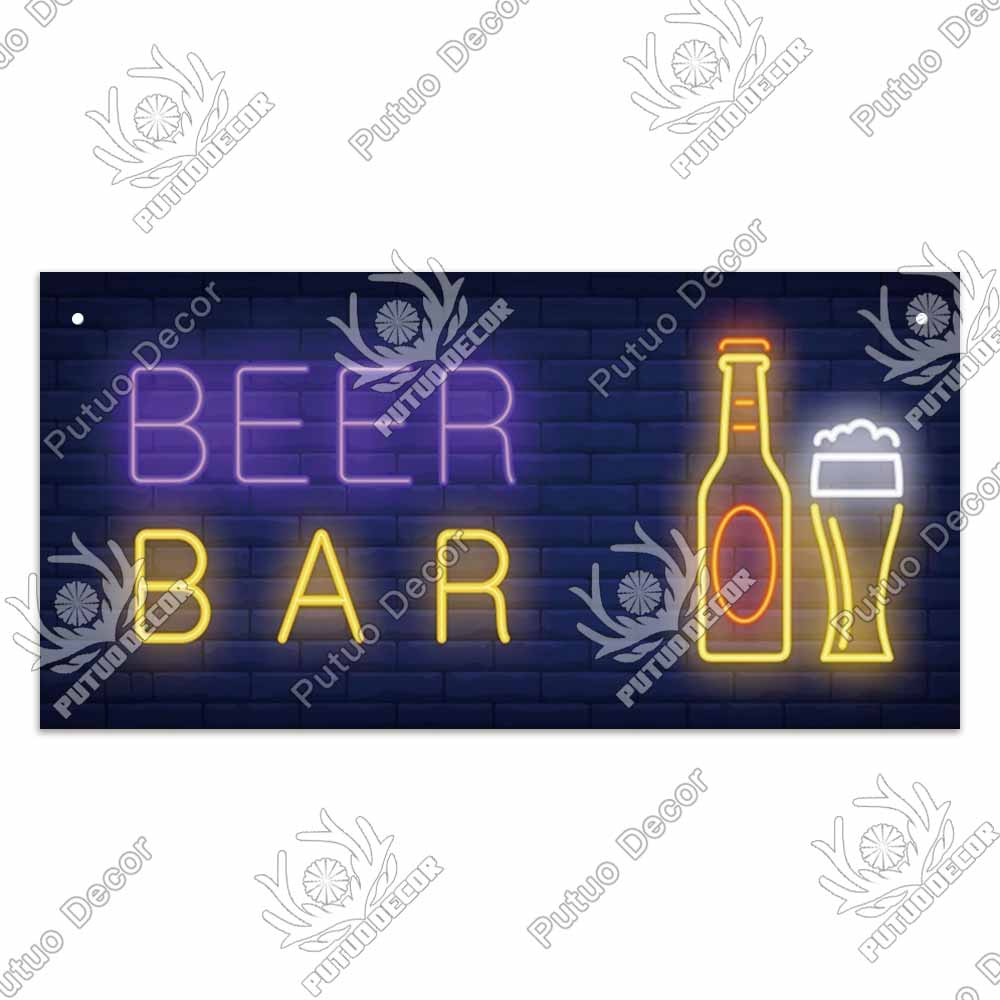 Putuo Decor Bar Signs Wooden Plaques