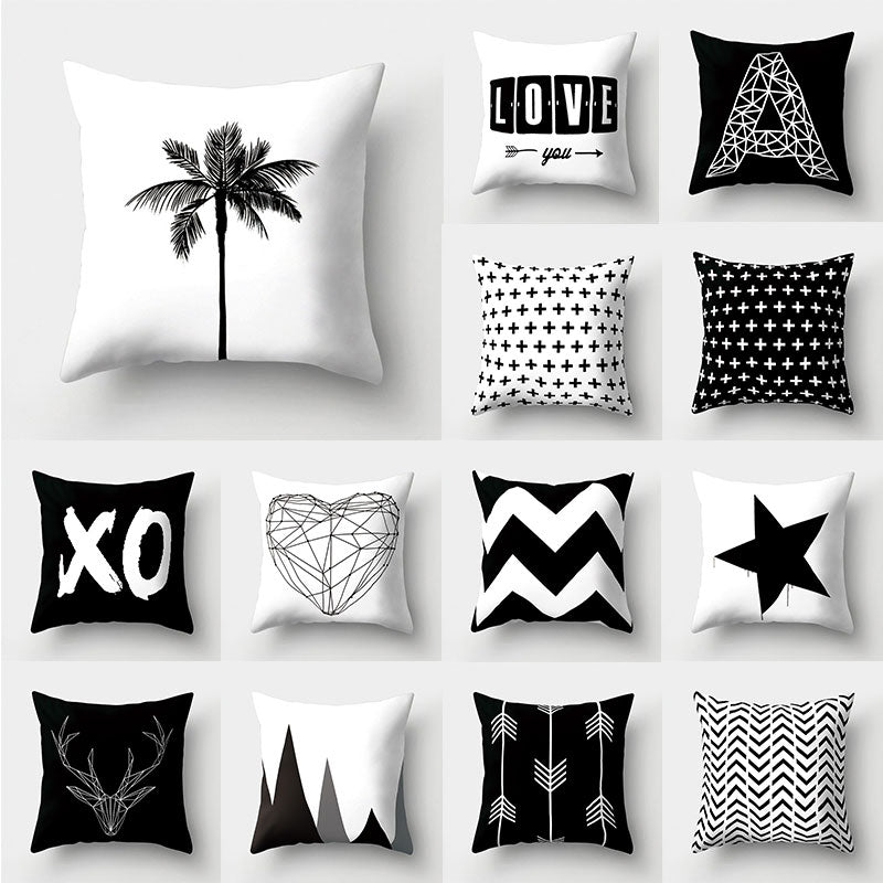 Bland and White Geometrics Pillow Cases