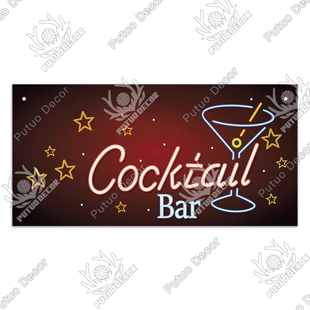 Putuo Decor Bar Signs Wooden Plaques