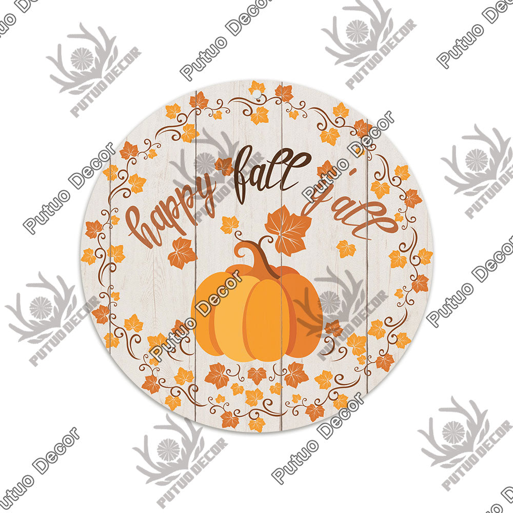 Putuo Decor Fall Round Wooden Plaques