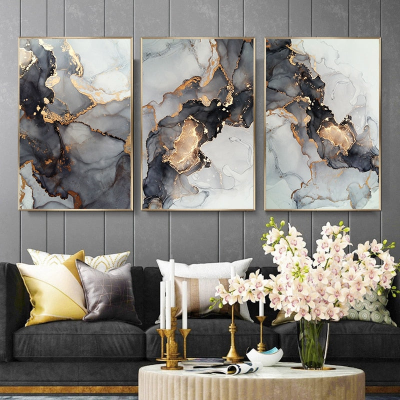 Exquisite Marble Canvas Paintings