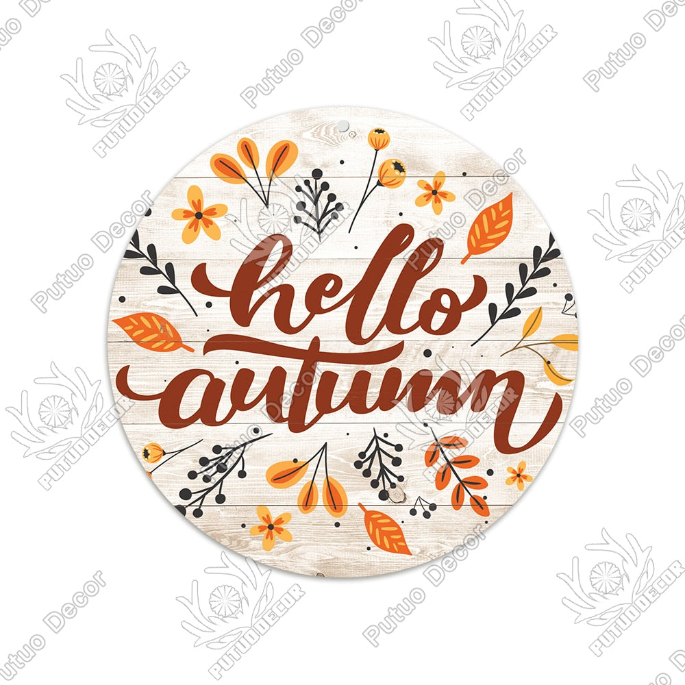 Putuo Decor Fall Round Wooden Plaques