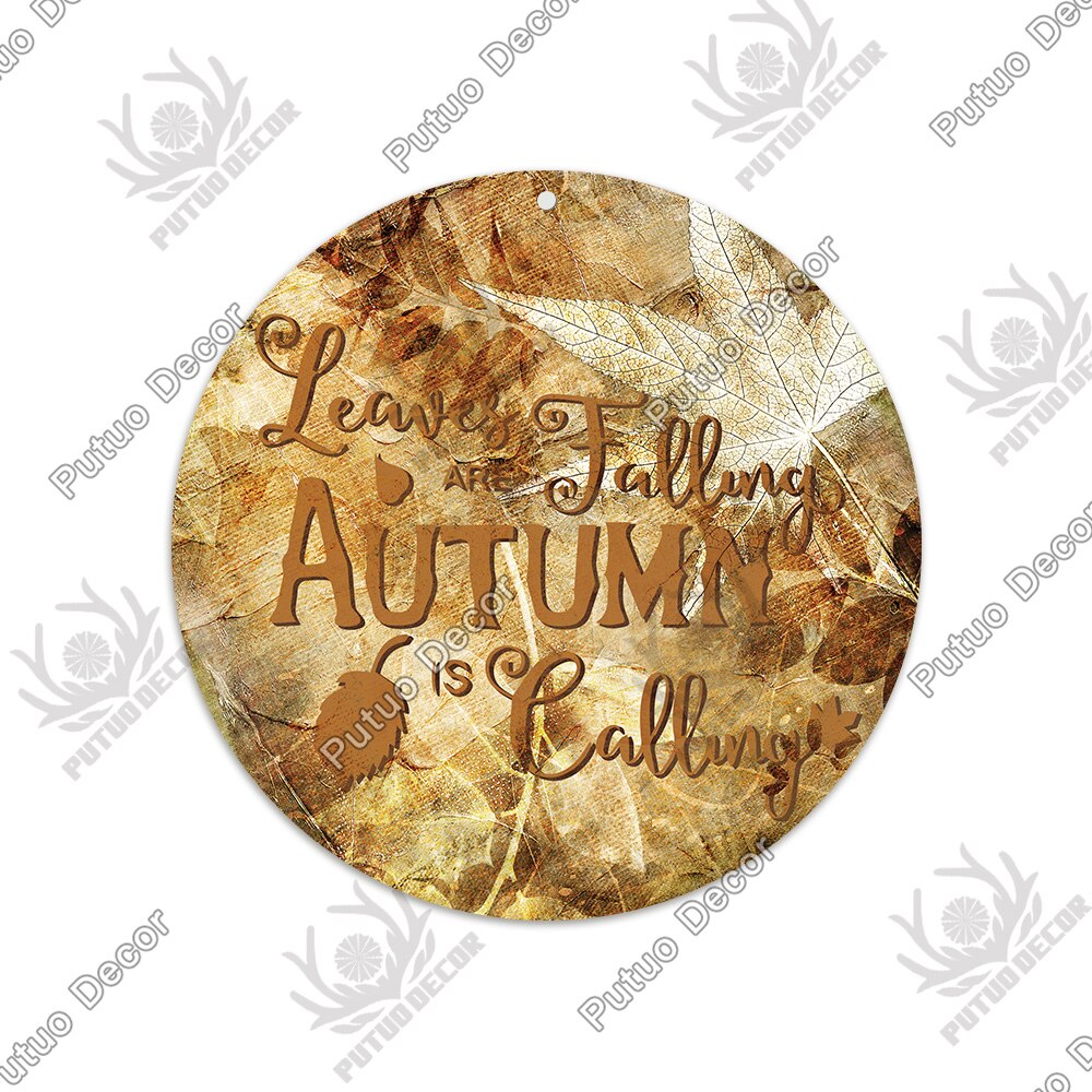 Putuo Decor Fall Round Wooden Plaques