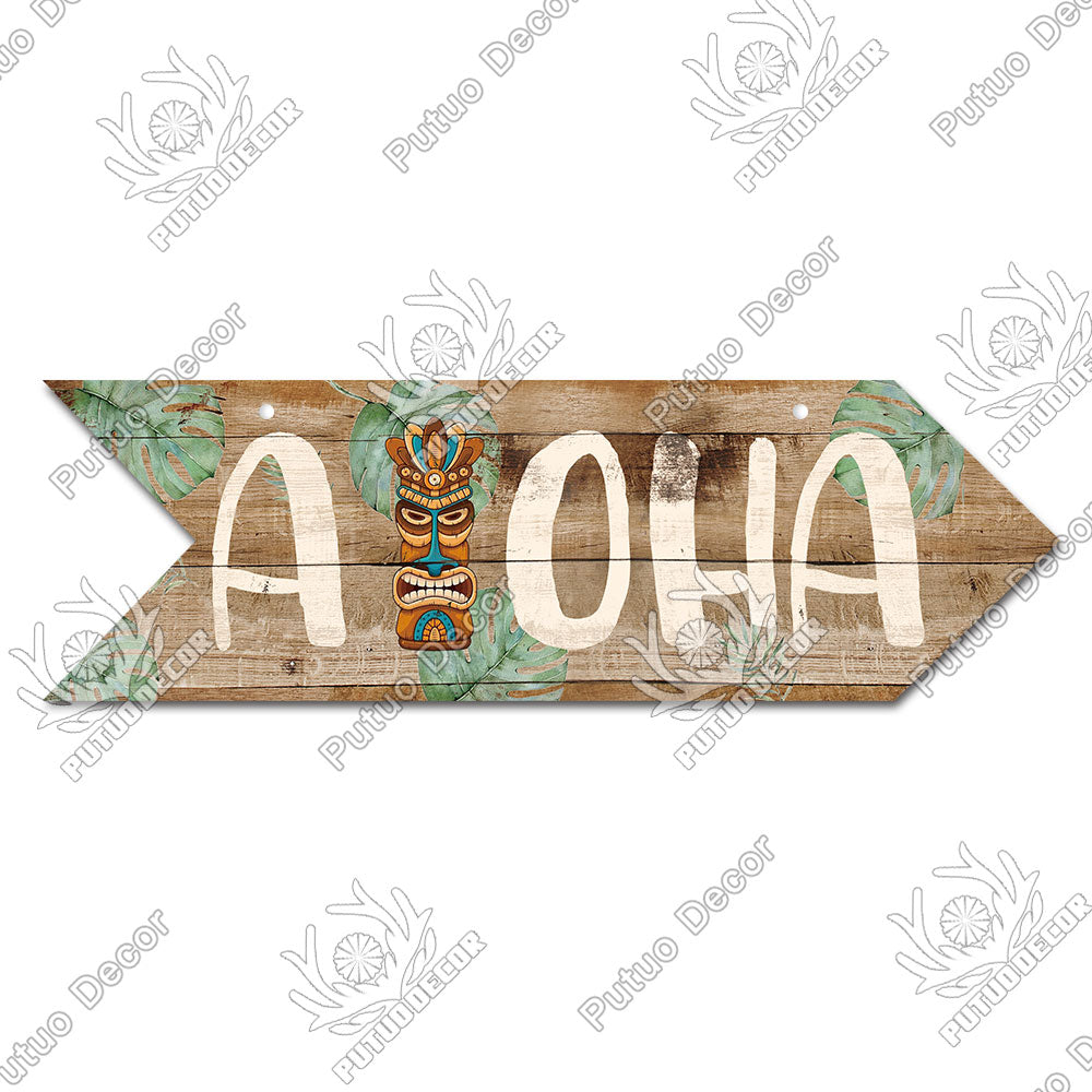 Putuo Decor Beach Arrow Wooden Plaques