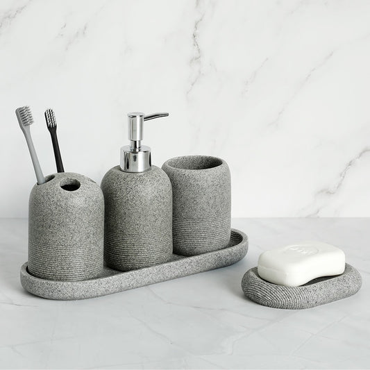 Bathroom accessories Set Resin Rock