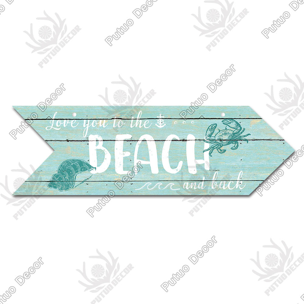 Putuo Decor Beach Arrow Wooden Plaques