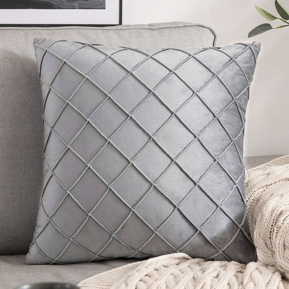 Plaid Velvet Pillow Cover