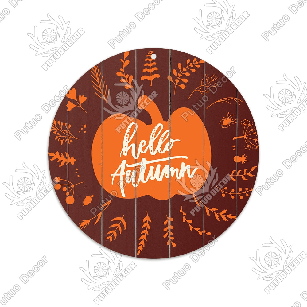 Putuo Decor Fall Round Wooden Plaques