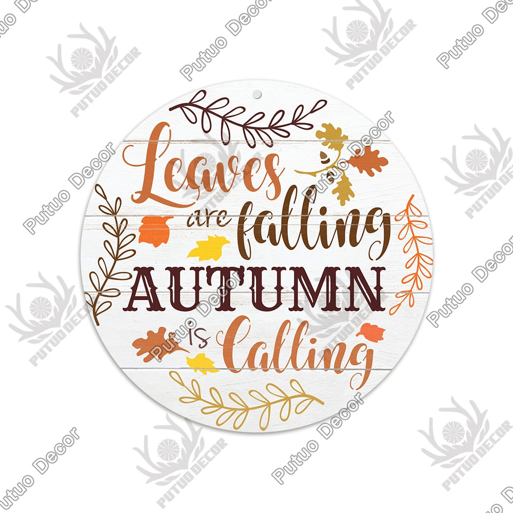 Putuo Decor Fall Round Wooden Plaques