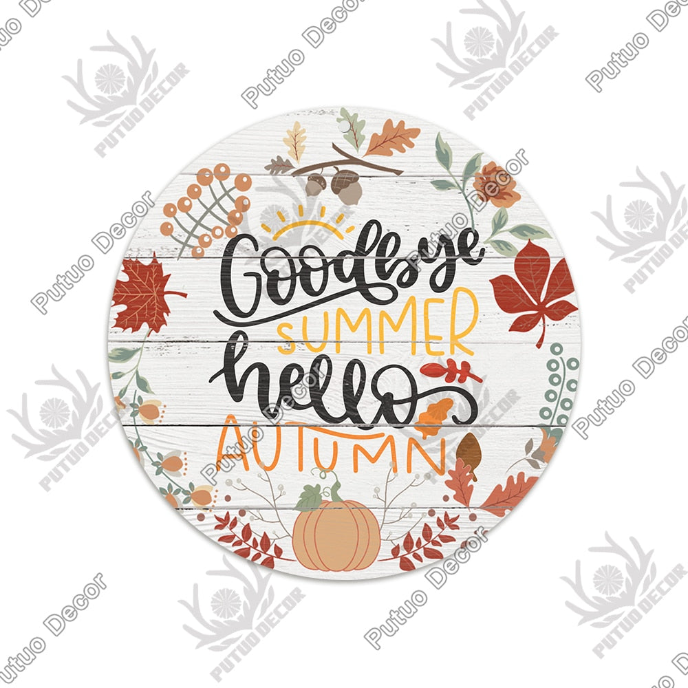 Putuo Decor Fall Round Wooden Plaques