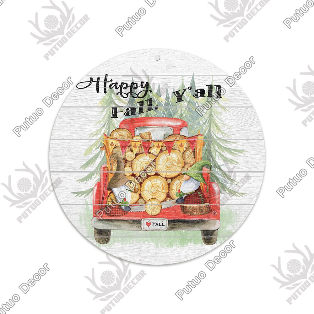 Putuo Decor Fall Round Wooden Plaques