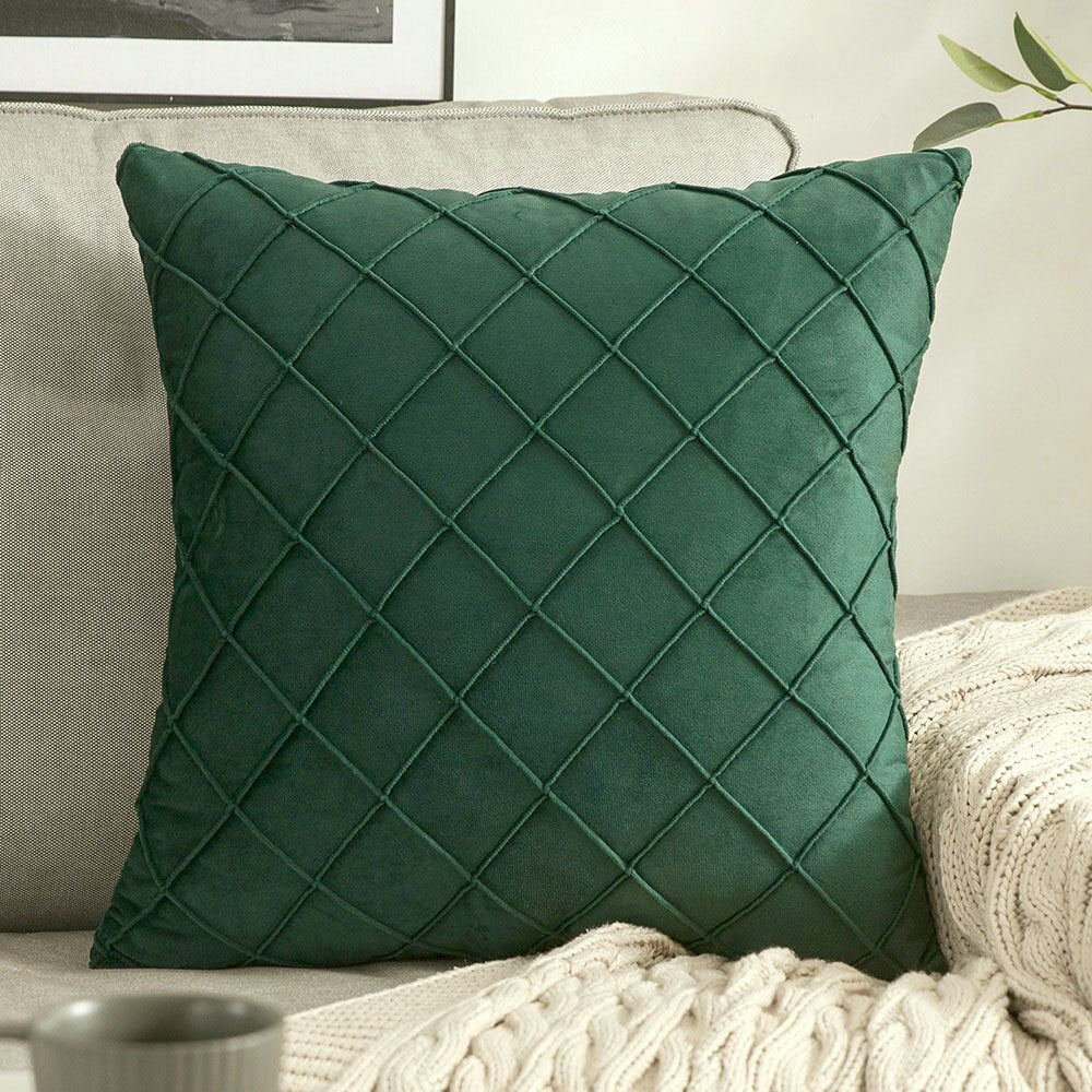 Plaid Velvet Pillow Cover