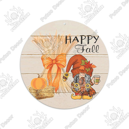 Putuo Decor Fall Round Wooden Plaques