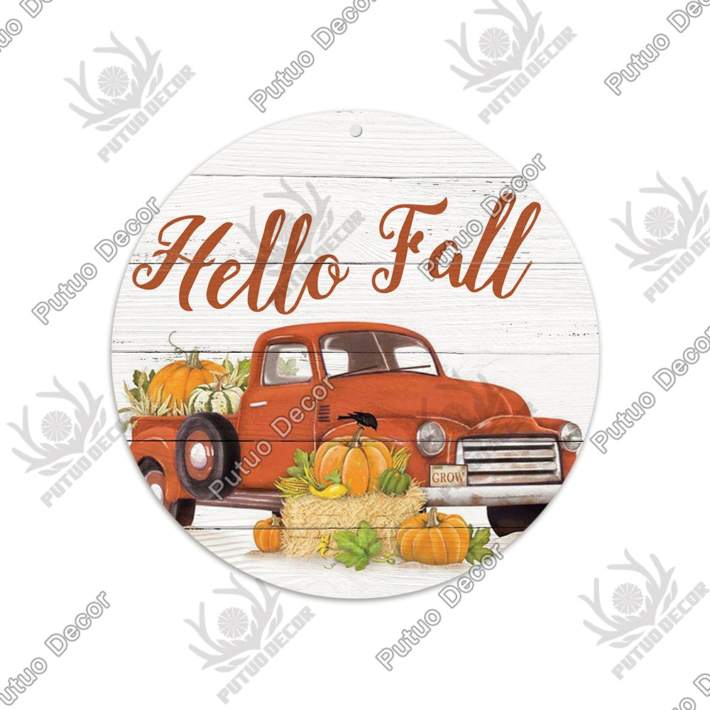 Putuo Decor Fall Round Wooden Plaques