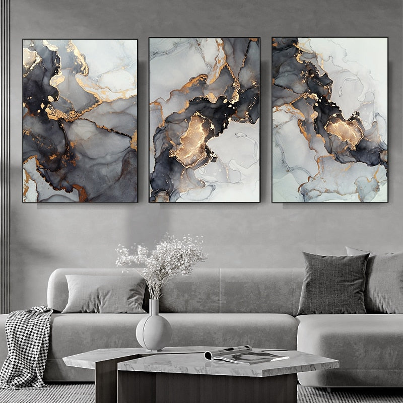 Exquisite Marble Canvas Paintings