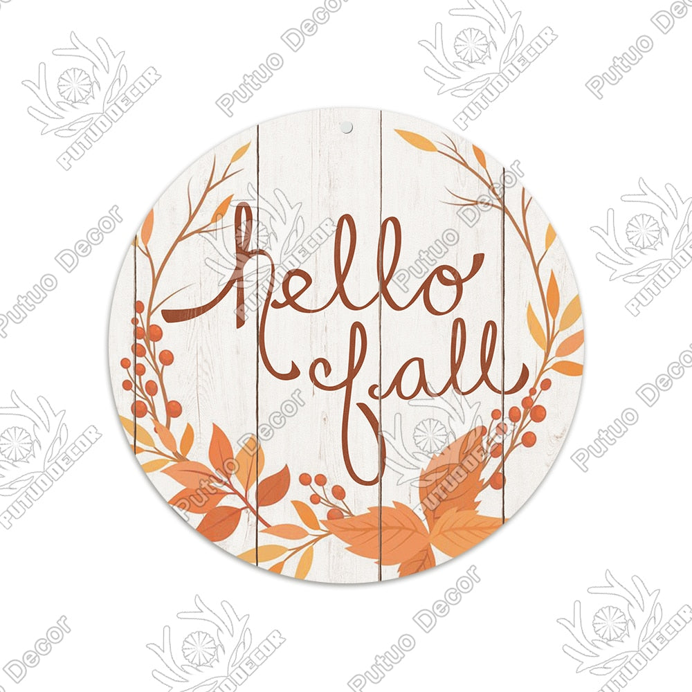 Putuo Decor Fall Round Wooden Plaques