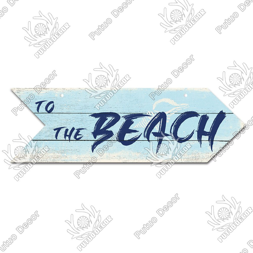 Putuo Decor Beach Arrow Wooden Plaques