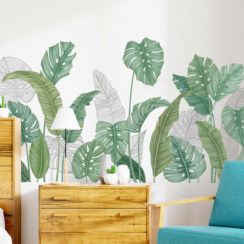 Nordic Green Leafs Wall Sticker