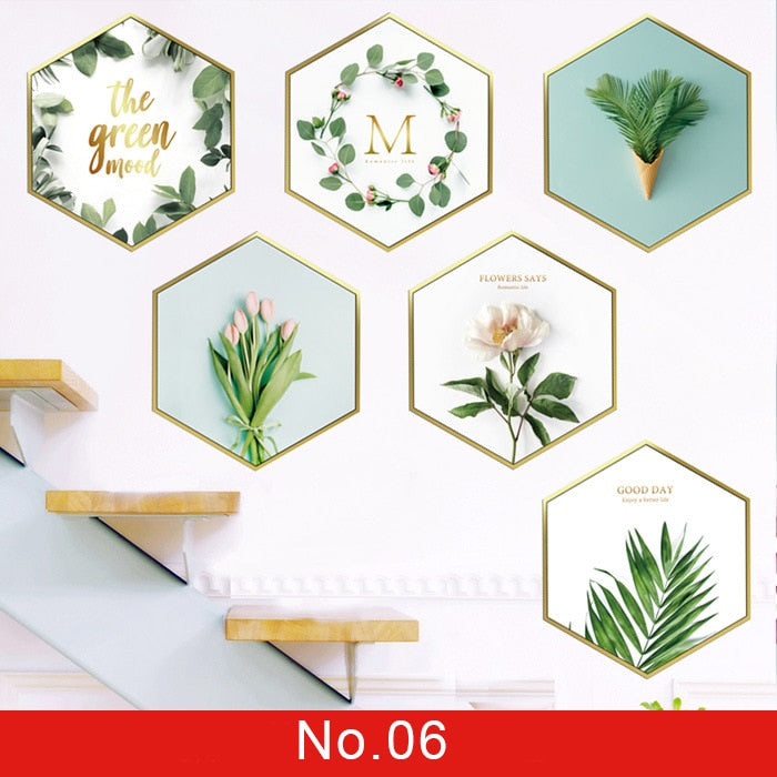 Nordic Green Leafs Wall Sticker