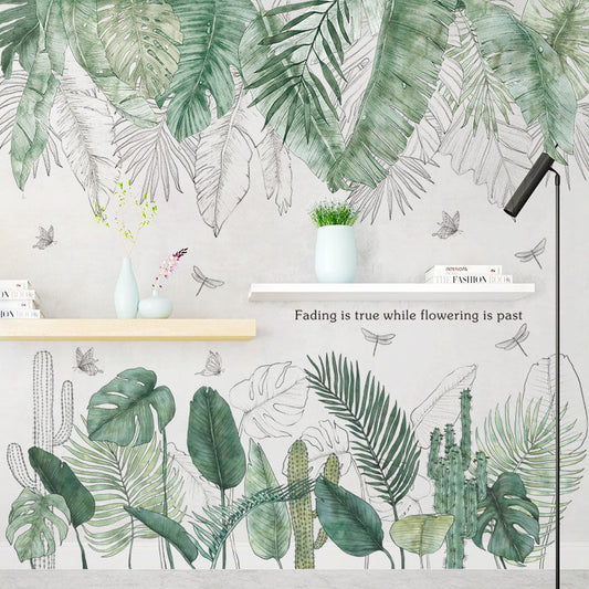 Nordic Green Leafs Wall Sticker