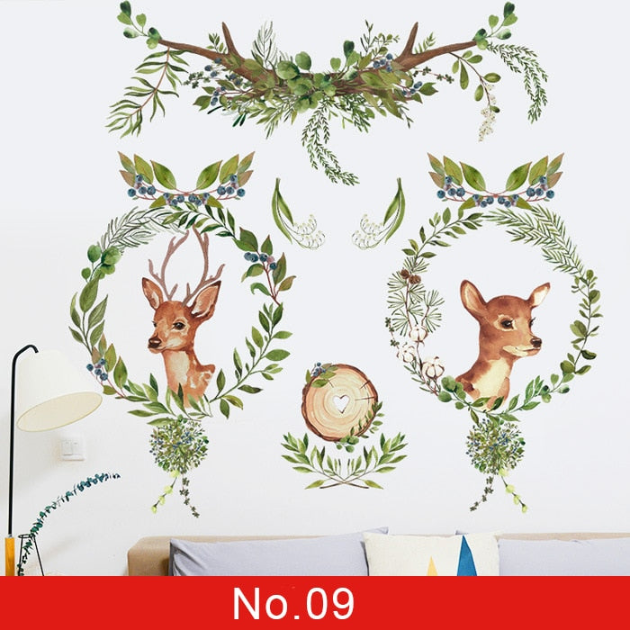 Nordic Green Leafs Wall Sticker