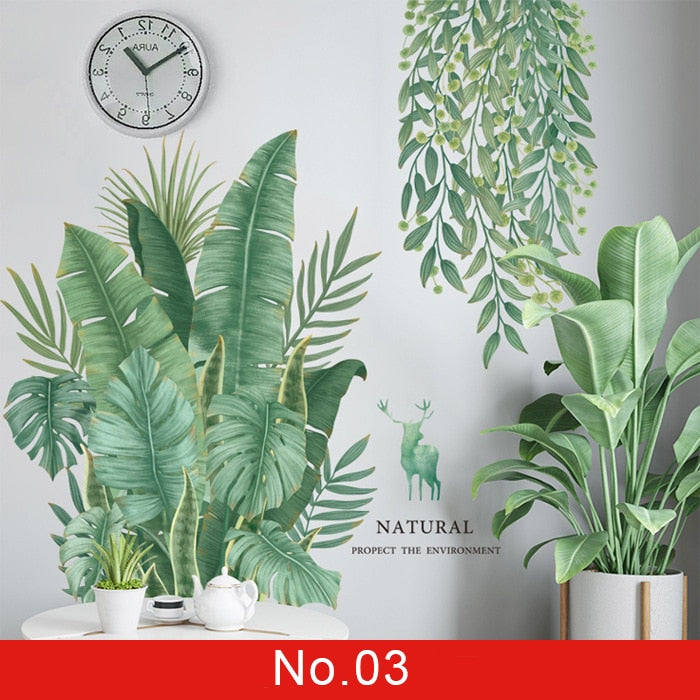 Nordic Green Leafs Wall Sticker