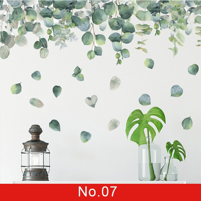 Nordic Green Leafs Wall Sticker